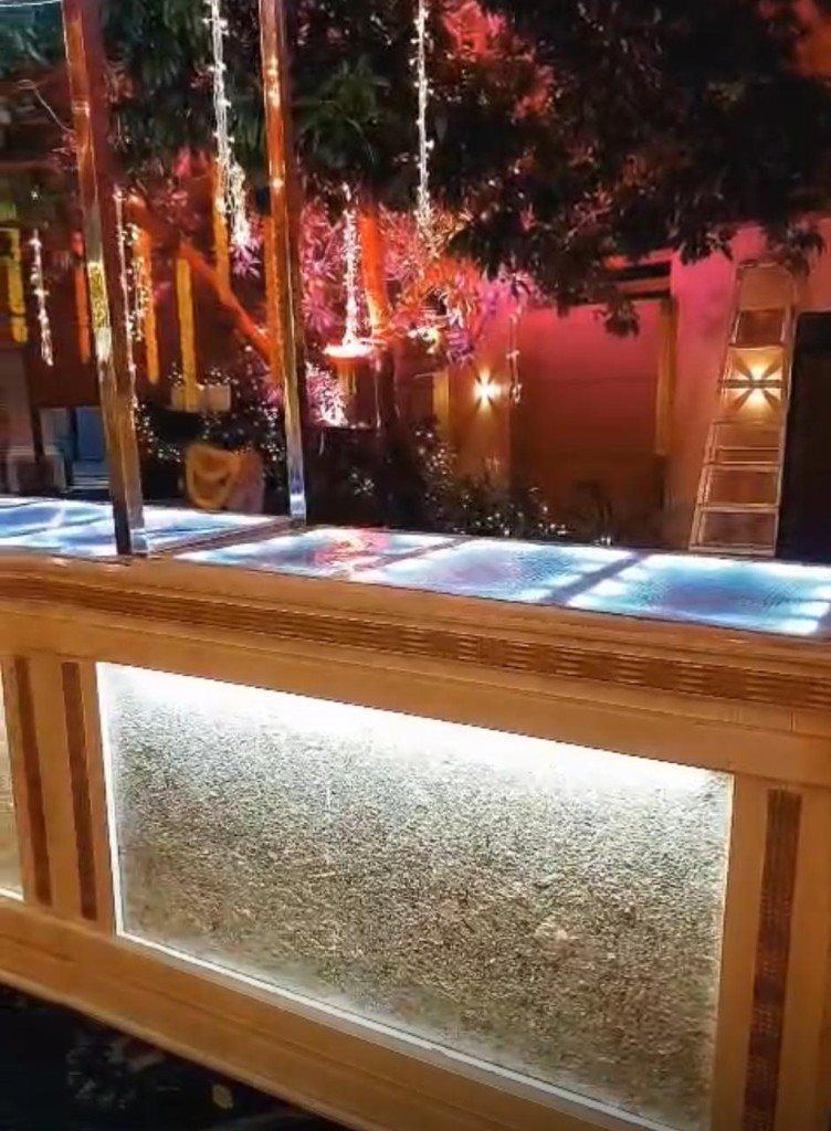 Backlit luxury bar and decor